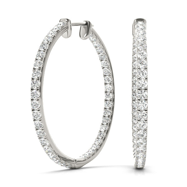 Platinum Lab Diamond Hoop Earrings