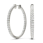 White Gold Lab Diamond Hoop Earrings