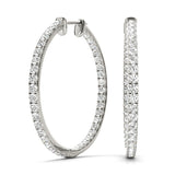 White Gold Lab Diamond Hoop Earrings