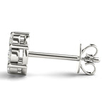 White Gold 7-Stone Lab Diamond Cluster Earrings