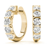 14K Yellow Gold Lab Diamond Hoop Earrings