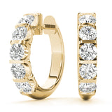 14K Yellow Gold Lab Diamond Hoop Earrings