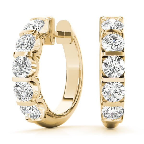 18K Yellow Gold Lab Diamond Hoop Earrings
