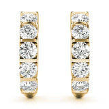14K Yellow Gold Lab Diamond Hoop Earrings
