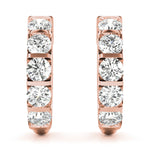 Rose Gold Lab Diamond Hoop Earrings