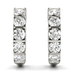 White Gold Lab Diamond Hoop Earrings