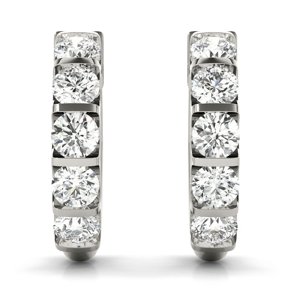 White Gold Lab Diamond Hoop Earrings