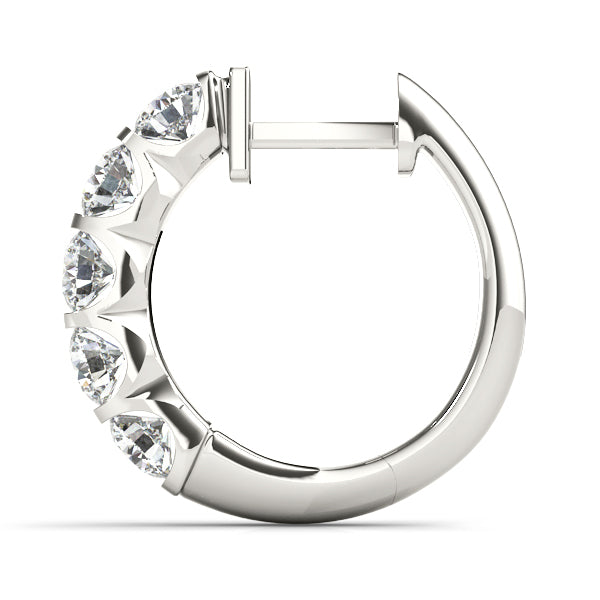 White Gold Lab Diamond Hoop Earrings