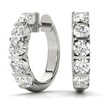Platinum Diamond Hoop Earrings