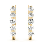 14K Yellow Gold Lab Diamond Hoop Earrings
