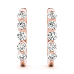 14K Rose Gold Lab Diamond Hoop Earrings