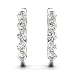 18K White Gold Lab Diamond Hoop Earrings