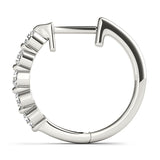Platinum Diamond Hoop Earrings - Lab Created