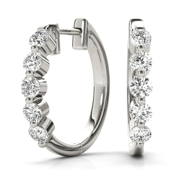 White Gold Lab Diamond Hoop Earrings