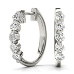 18K White Gold Lab Diamond Hoop Earrings