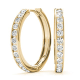 18K Yellow Gold Lab Diamond Hoop Earrings