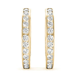 14K Yellow Gold Diamond Hoop Earrings