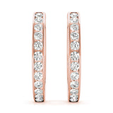 14K Rose Gold Lab Diamond Hoop Earrings