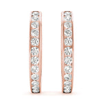 18K Rose Gold Lab Diamond Hoop Earrings