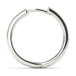 14K White Gold Lab Diamond Hoop Earrings