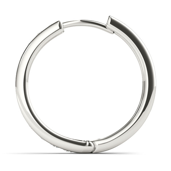 White Platinum 12-Diamond Hoop Earrings