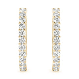 14K Yellow Gold Diamond Hoop Earrings