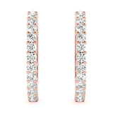 14K Rose Gold Lab Diamond Hoop Earrings