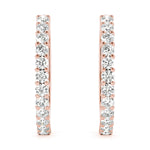 18K Rose Gold Lab Diamond Hoop Earrings