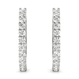 14K White Gold Diamond Hoop Earrings