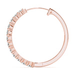 18K Rose Gold Lab Diamond Hoop Earrings
