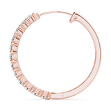 18K Rose Gold Lab Diamond Hoop Earrings