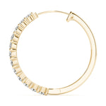 18K Yellow Gold Lab Diamond Hoop Earrings