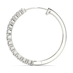 White Platinum Diamond Hoop Earrings - Lab Grown