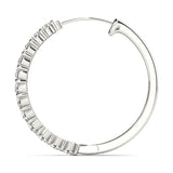 18K White Gold Lab Diamond Hoop Earrings