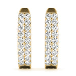 14K Yellow Gold Diamond J-Hoop Earrings