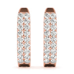 14K Rose Gold Lab Diamond J-Hoop Earrings