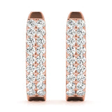 14K Rose Gold Lab Diamond J-Hoop Earrings