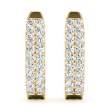 18K Yellow Gold Diamond J-Hoop Earrings
