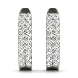 White Gold Lab Diamond J-Hoop Earrings