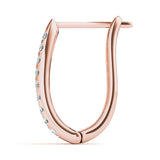 14K Rose Gold Lab Diamond J-Hoop Earrings