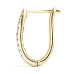 18K Yellow Gold Diamond J-Hoop Earrings