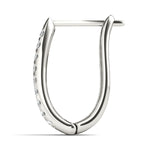 Platinum Diamond J-Hoop Earrings | Lab Grown