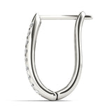 Platinum Diamond J-Hoop Earrings | Lab Grown