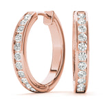 18K Rose Gold Lab Diamond Hoop Earrings
