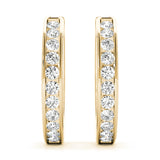 14K Yellow Gold Lab Diamond Hoop Earrings