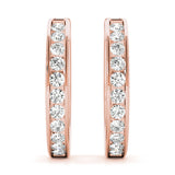 14K Rose Gold Lab Diamond Hoop Earrings
