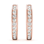 18K Rose Gold Lab Diamond Hoop Earrings