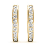 18K Yellow Gold Diamond Hoop Earrings