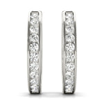 14K White Gold Lab Diamond Hoop Earrings