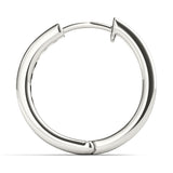 Platinum Diamond Hoop Earrings - Lab Created